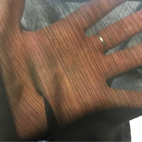 Sheer Black Express Top Medium Blouse Peplum Tunic Style - Picture 12 of 15